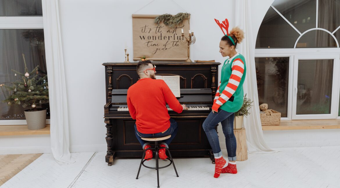 Un piano en cadeau de noël